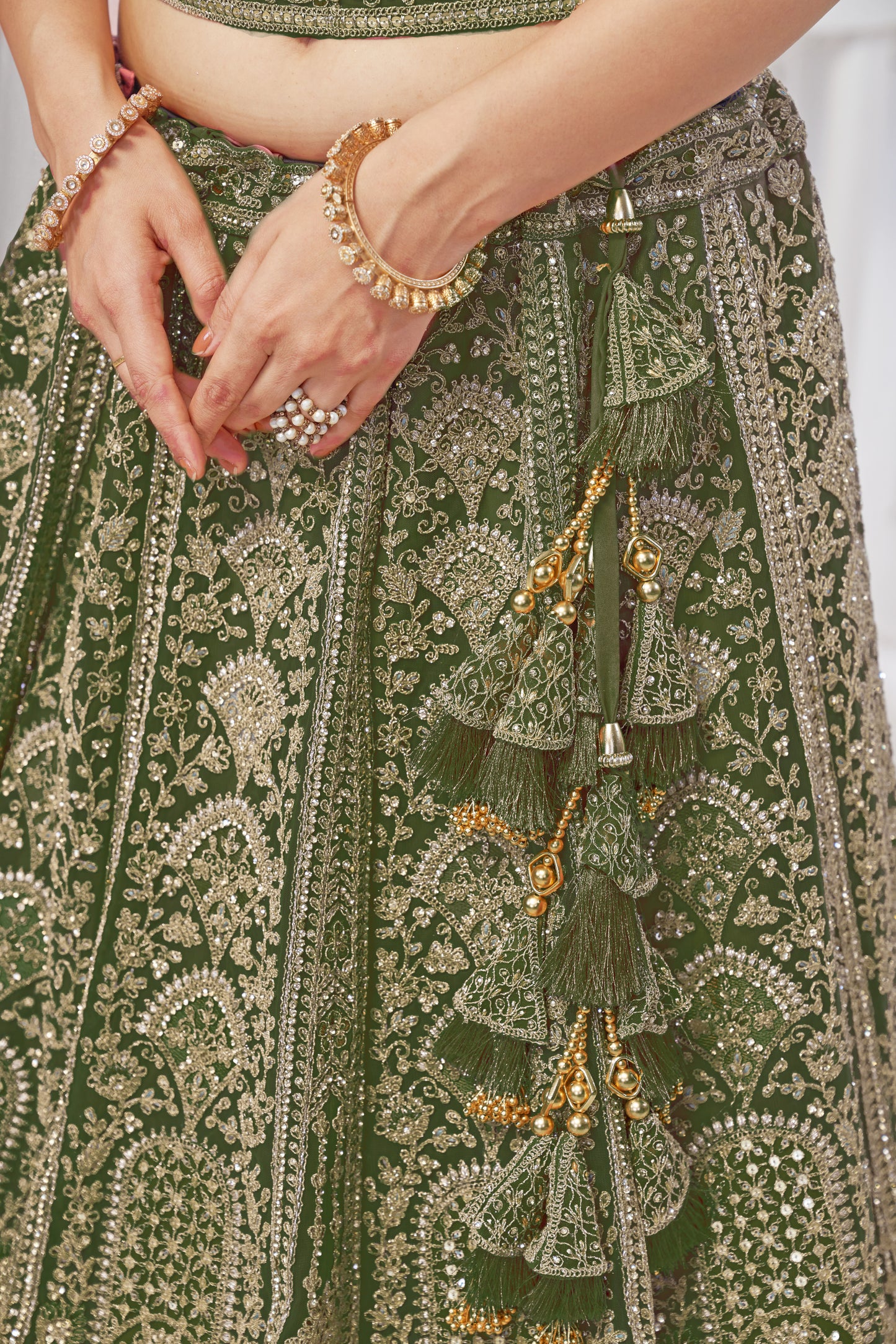 Designer green lehenga