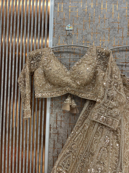 Mustard Crop top Lehenga