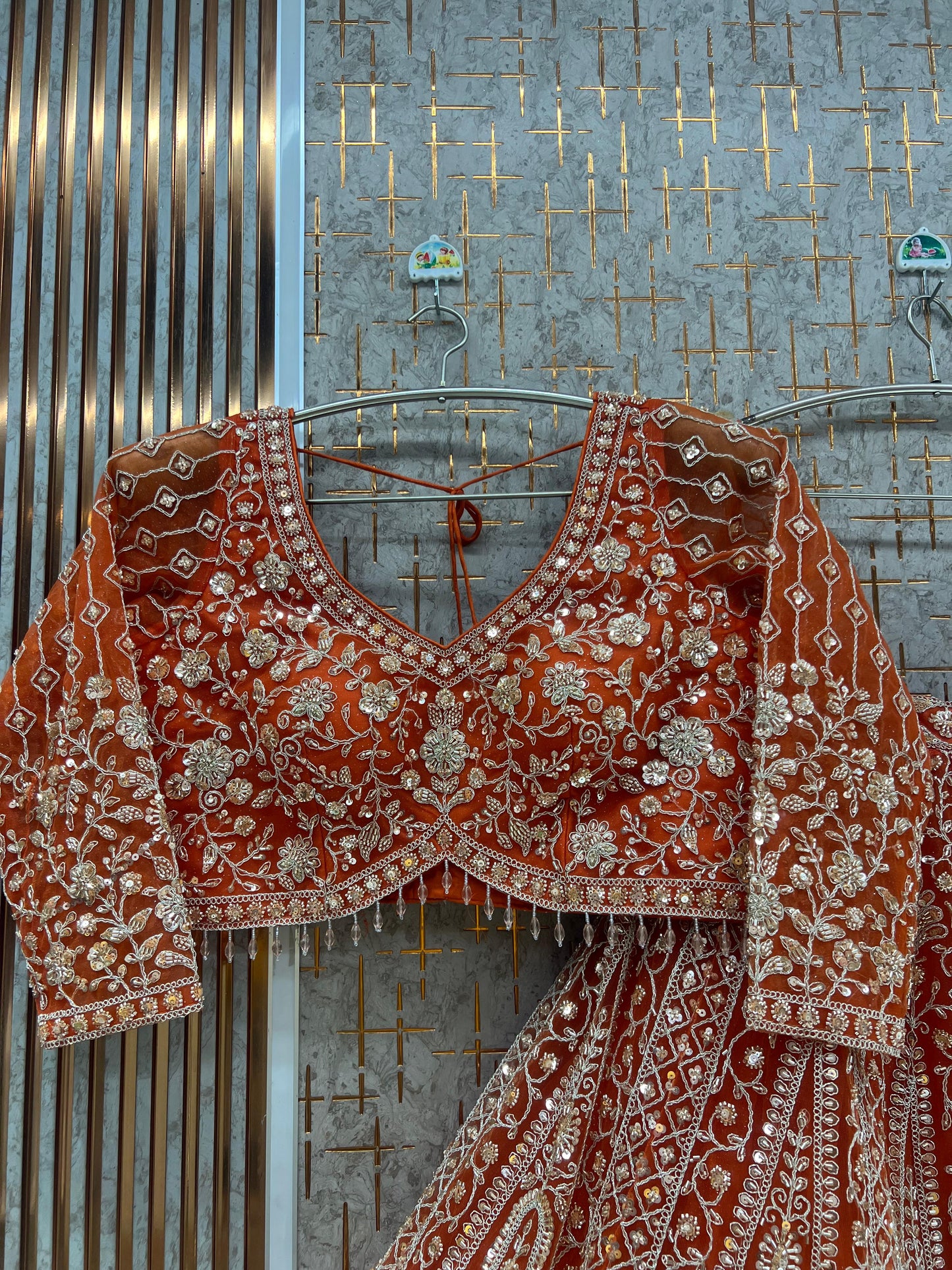 Red Crop Top Lehenga