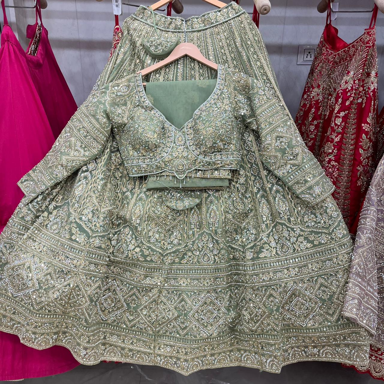 Majestic Lavender crop Top Lehenga