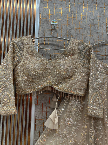 Rust Brown Crop top Lehenga