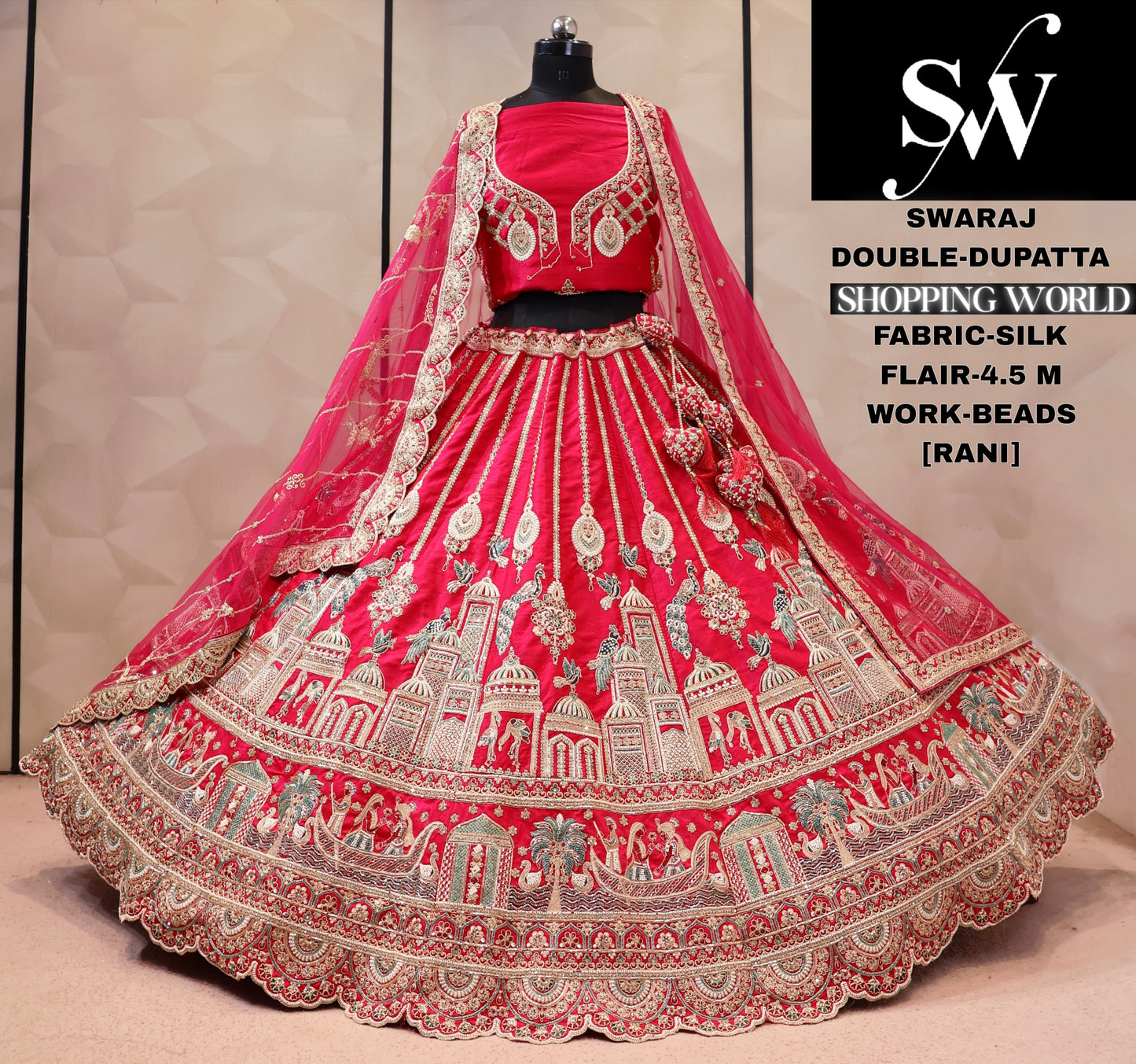 Red silk bridal Lehenga