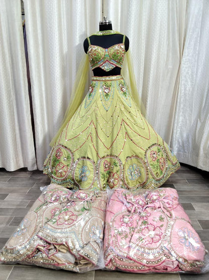 Green pdp Crop Top Lehenga