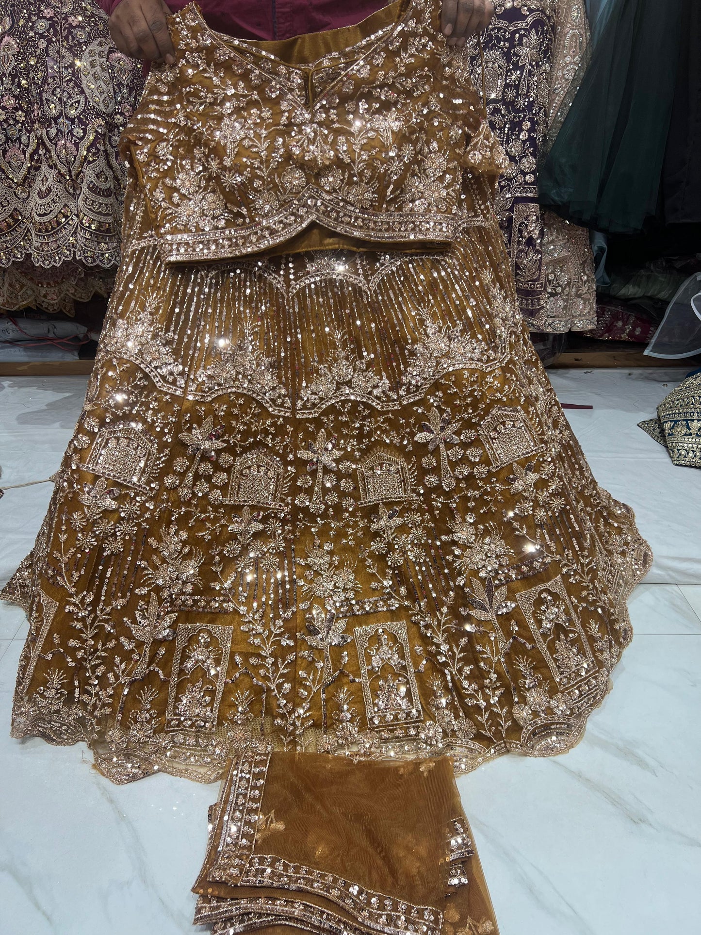 Sky Blue Crop Top Lehenga - Shopping World