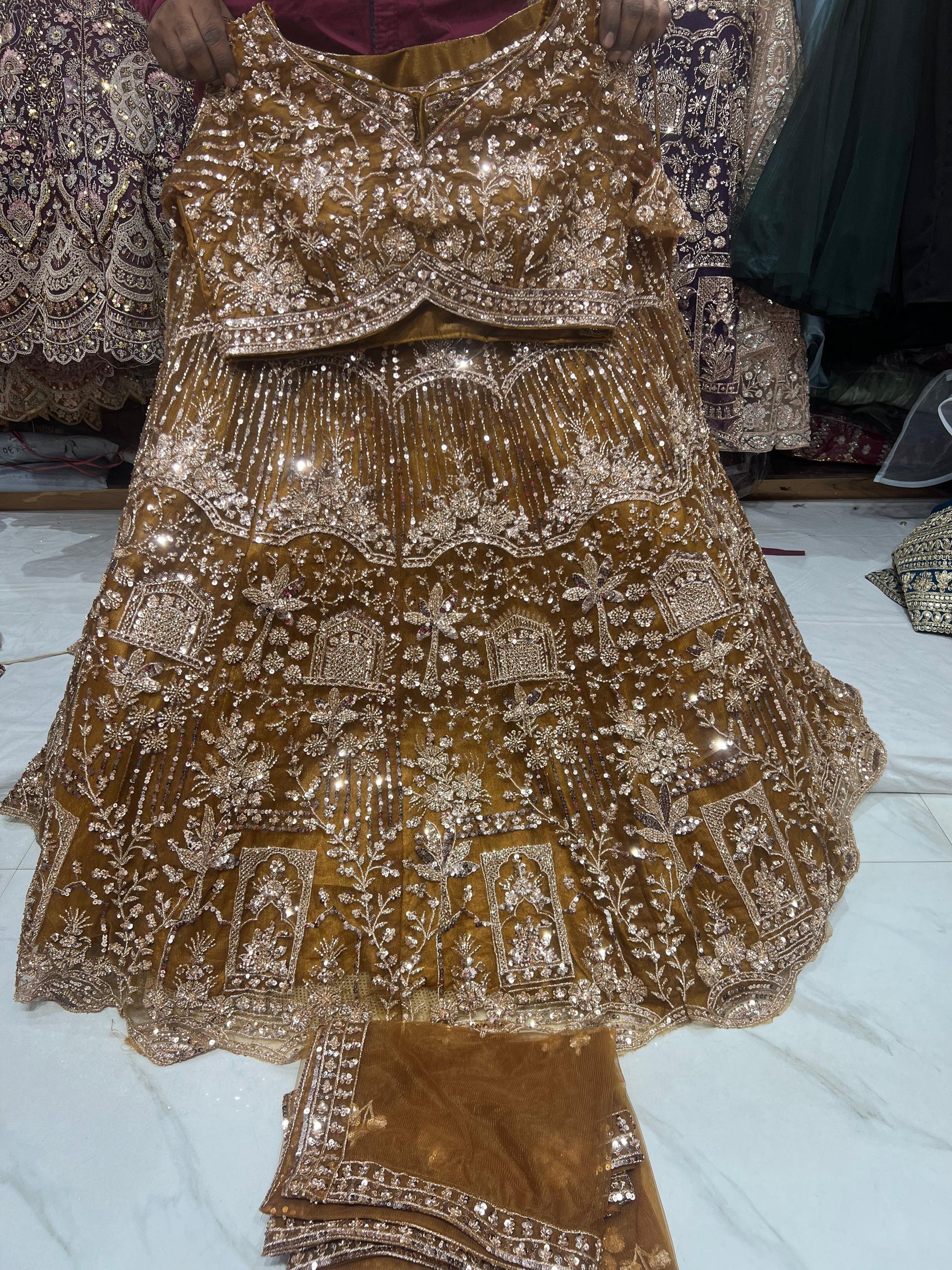 Sky Blue Crop Top Lehenga - Shopping World