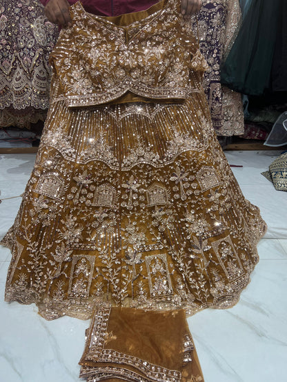 Sky Blue Crop Top Lehenga - Shopping World