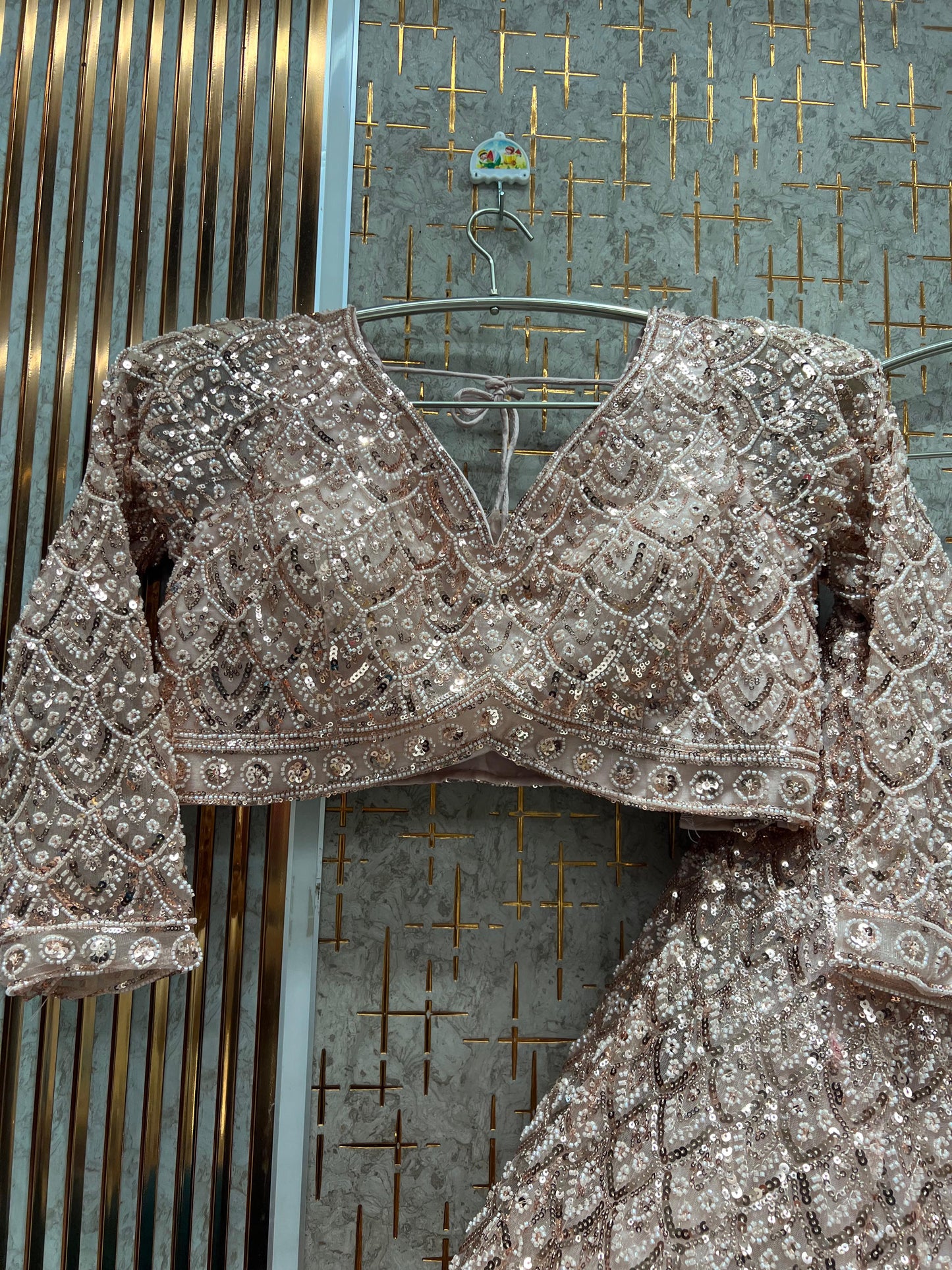 Lovely Blue on Blue Monotone Crop Top Lehenga