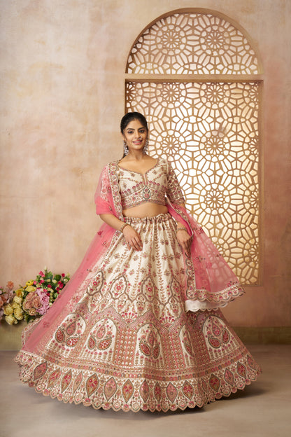 Majestic white girlish lehenga 14