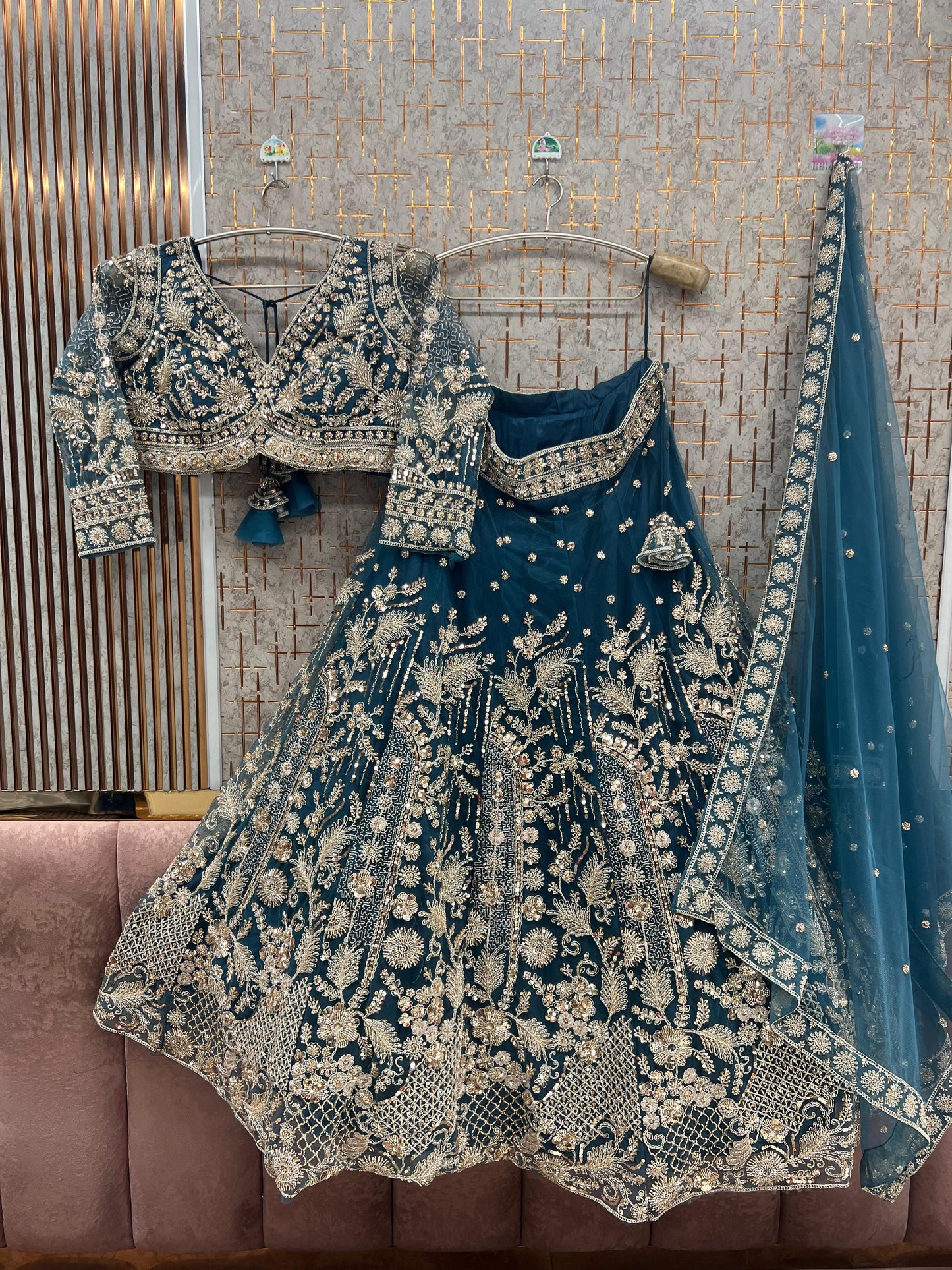 Lavender Crop top Lehenga