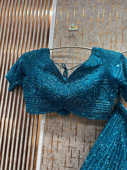 Pleasing pink on pink Monotone Crop Top Lehenga