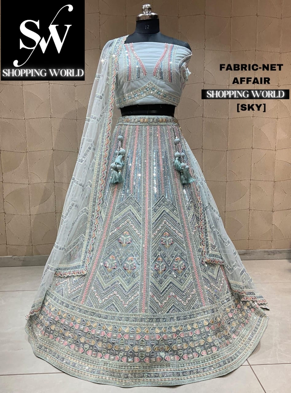Stunning sky blue lehenga