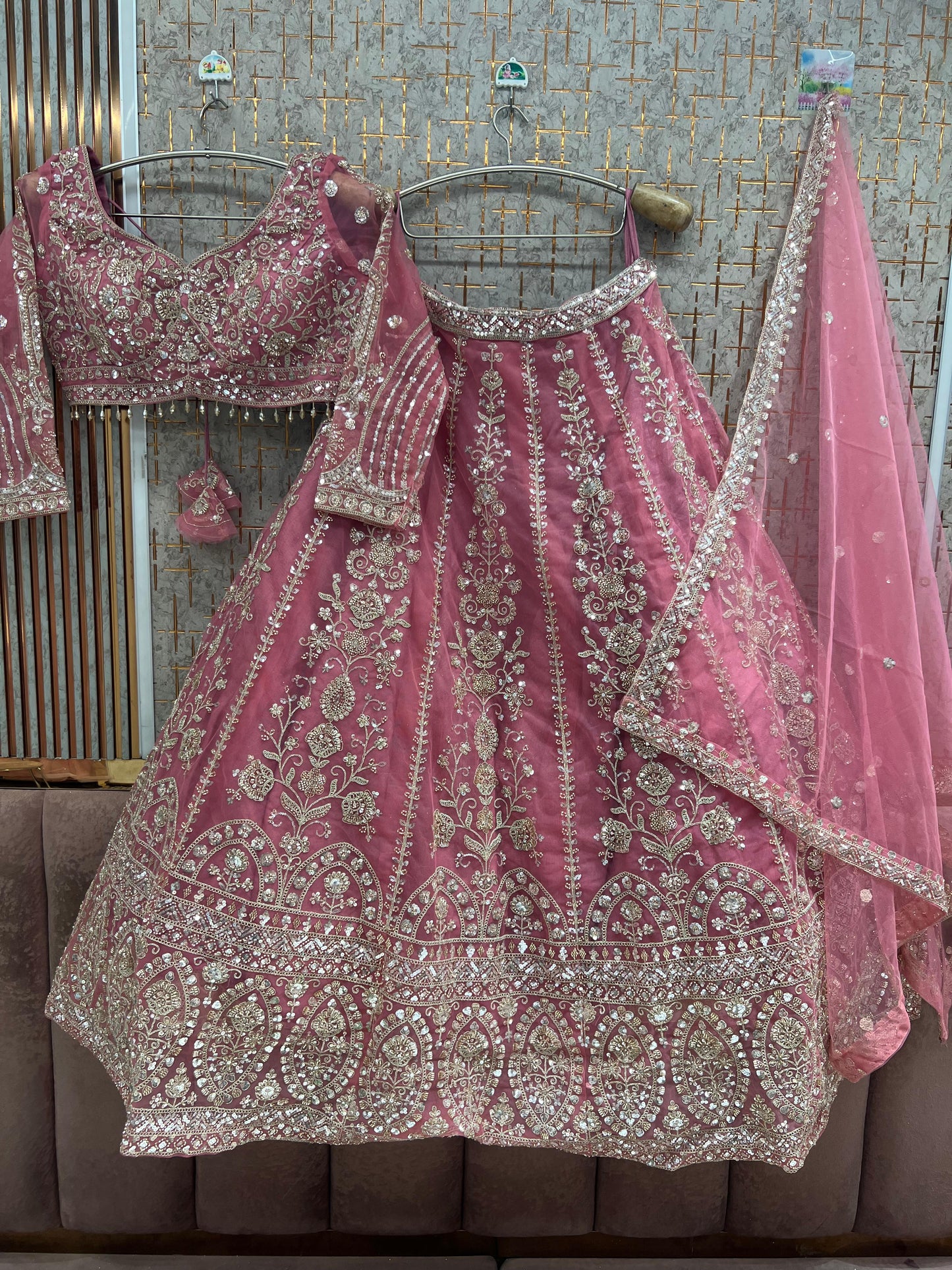 Yellow Haldi Mehendi Crop Top Lehenga