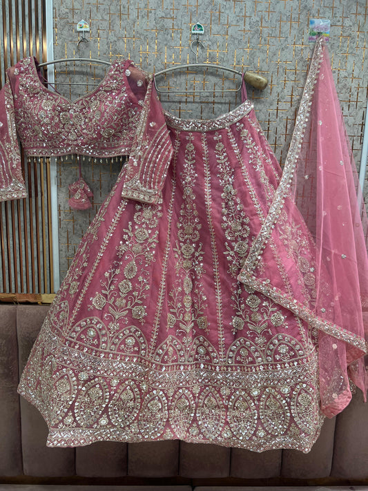 Baby Pink Crop Top Lehenga