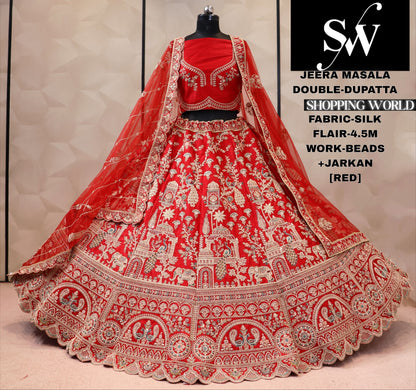 Rani pink Silk bridal Lehenga
