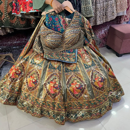 Blue Crop Top Lehenga