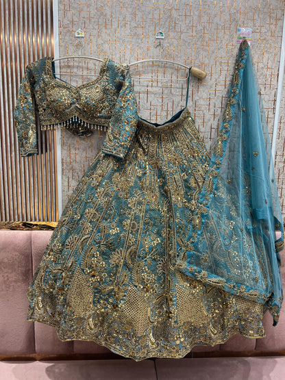 Charming Brown Crop Top Lehenga