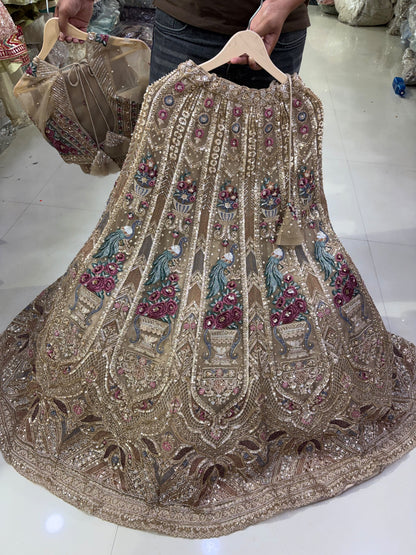 Golden crop top Lehenga