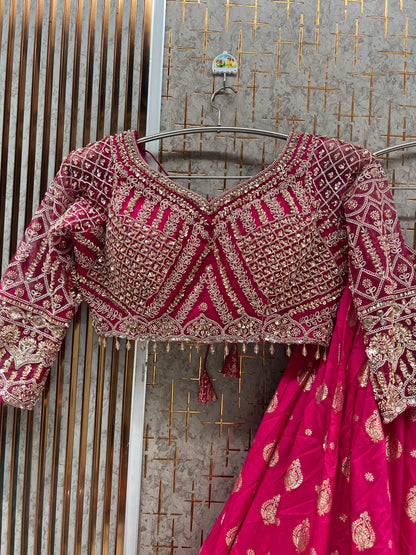 Purple Crop Top Lehenga