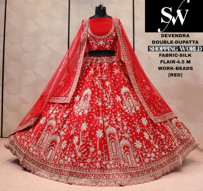 Red silk bridal Lehenga