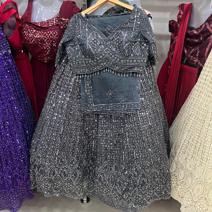 Purple On Purple Monotone Crop Top Lehenga