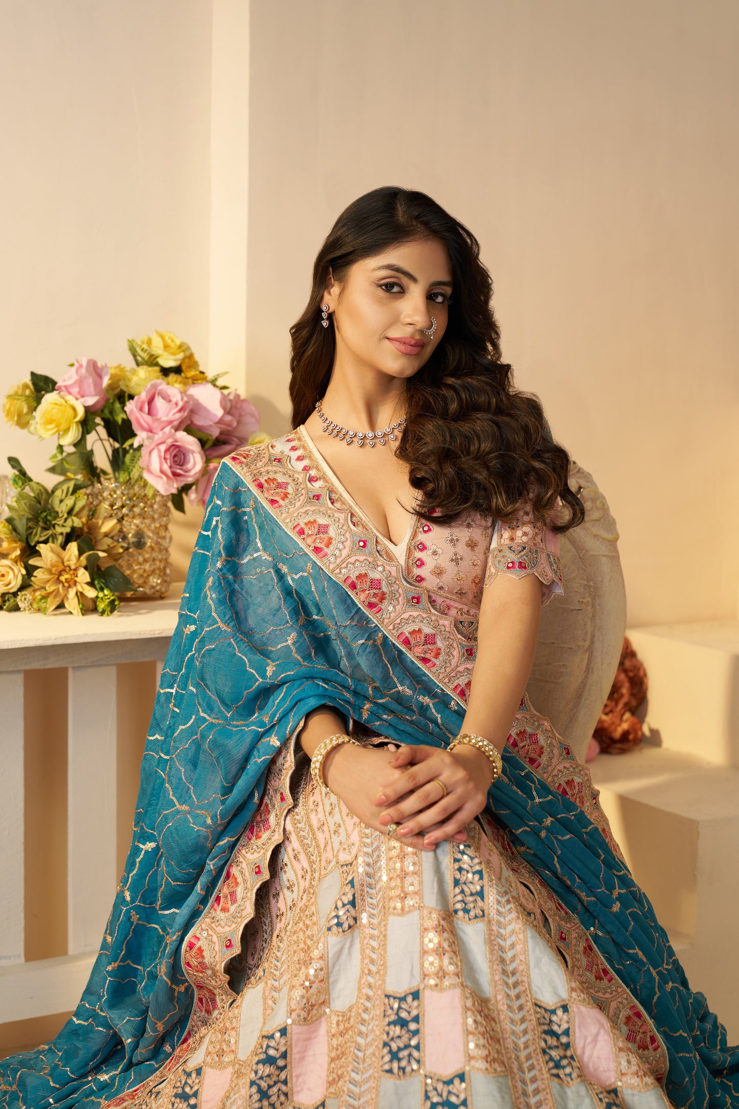 Glamouors sky blue girlish lehenga 128