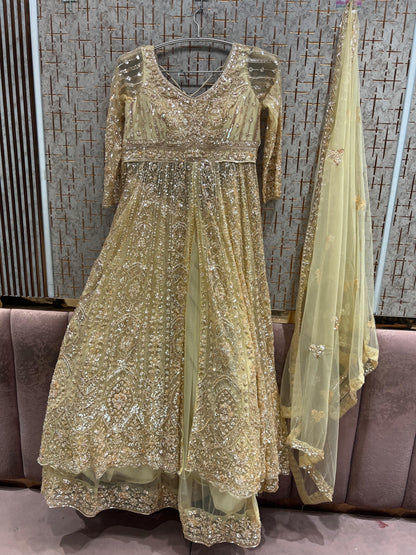 Chiku Golden Long Farshi garara muslim Bride Special Dress