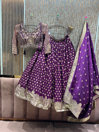 Purple Crop Top Lehenga