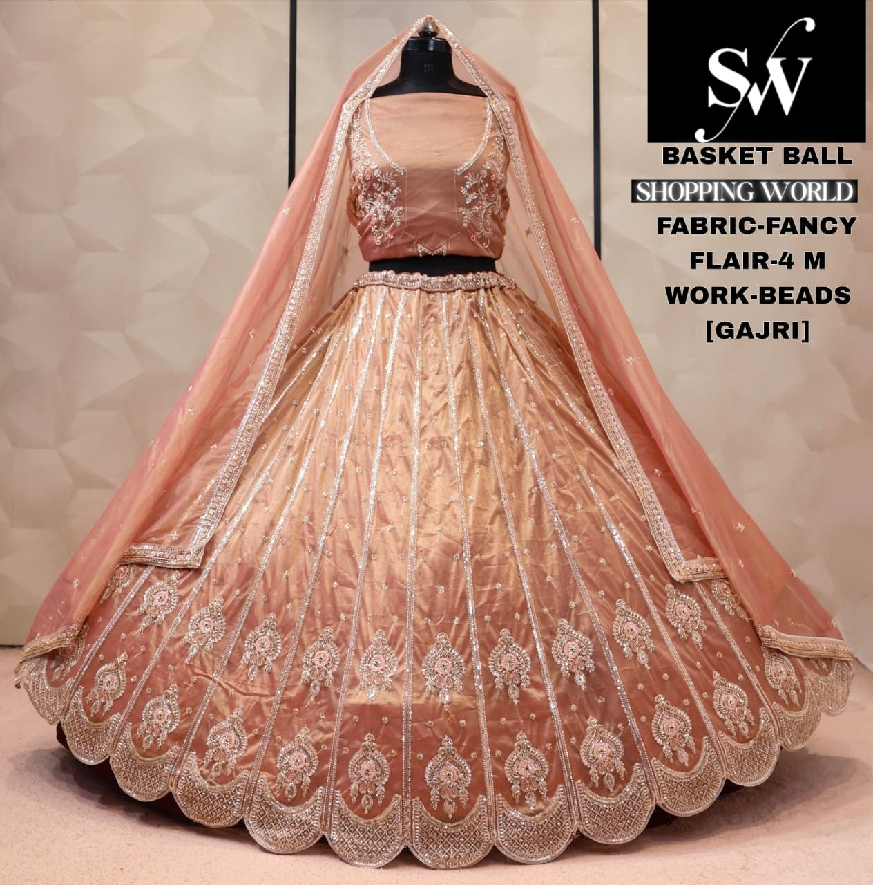 Fancy chiku golden Lehenga