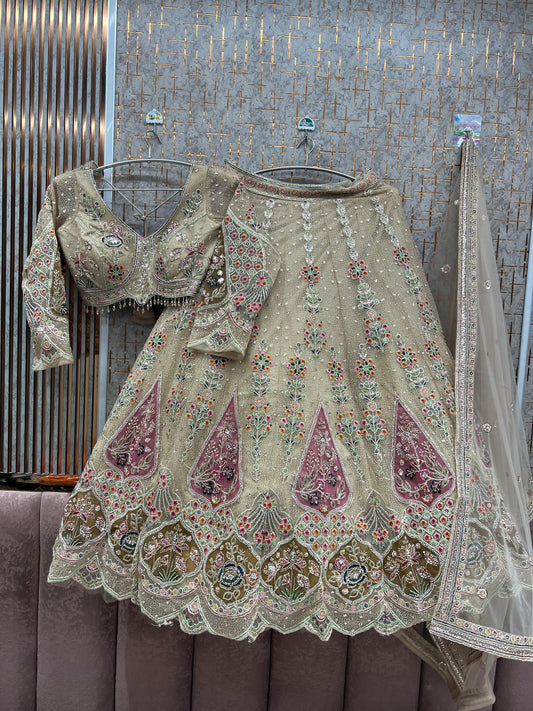 Golden Crop Top Lehenga
