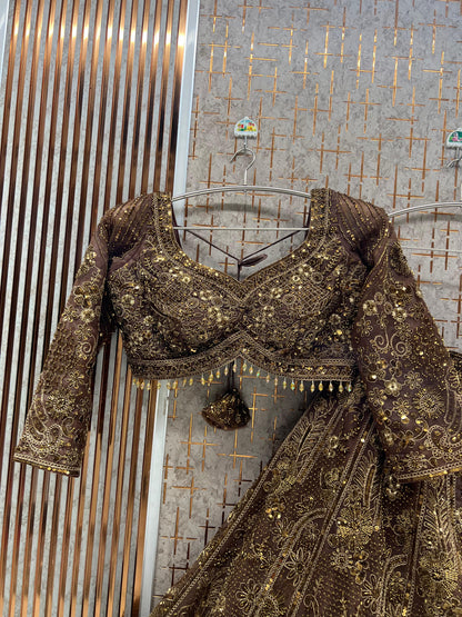Blue Crop Top Lehenga