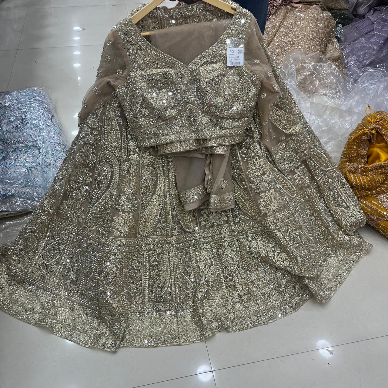 Peach crop Top Lehenga