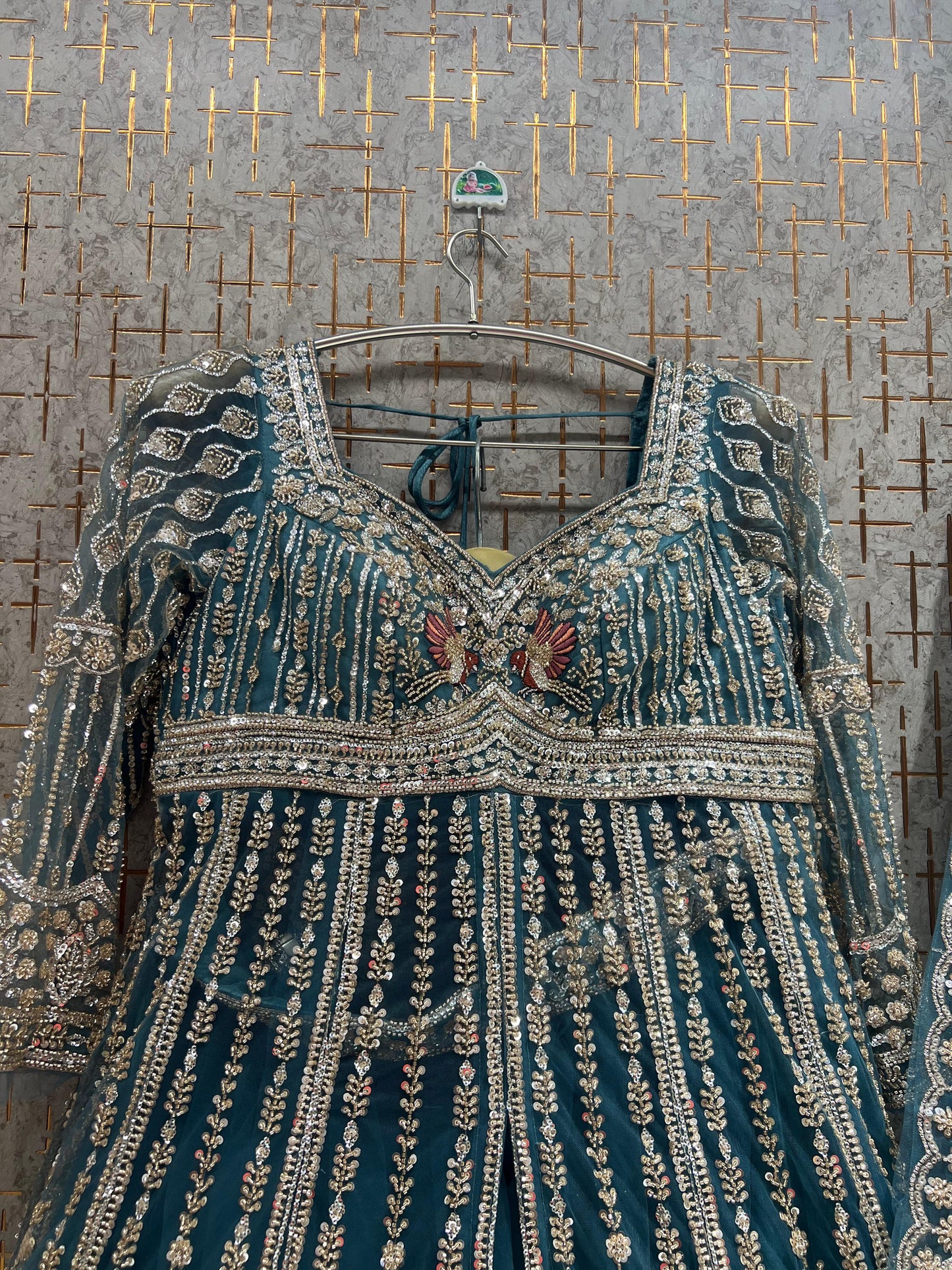 Blue long peplum Dress Farshi Gaharara Dress Special