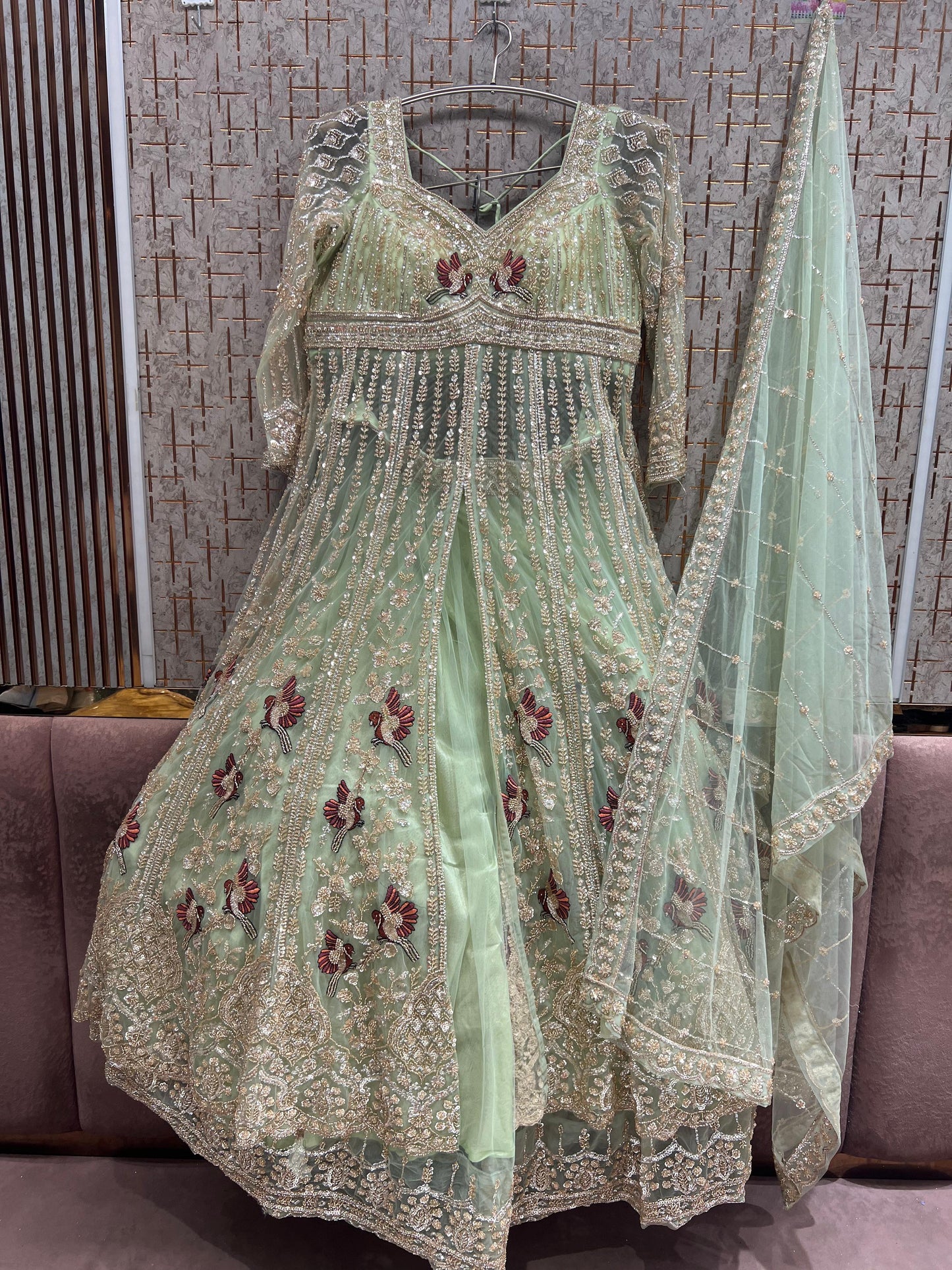 Blue long peplum Dress Farshi Gaharara Dress Special