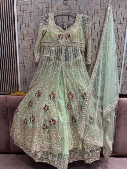 Blue long peplum Dress Farshi Gaharara Dress Special