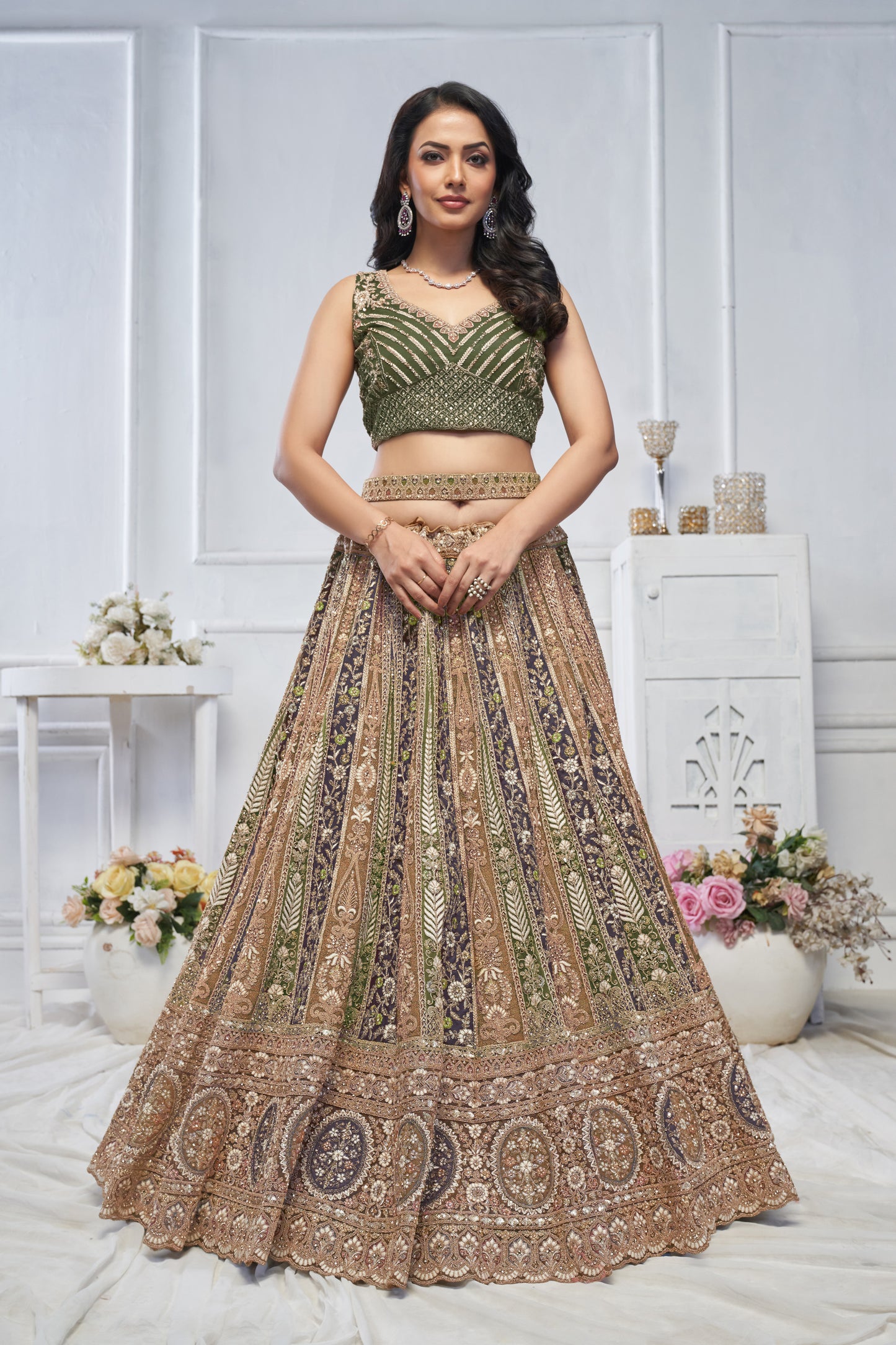 Khoobsurat green lehenga