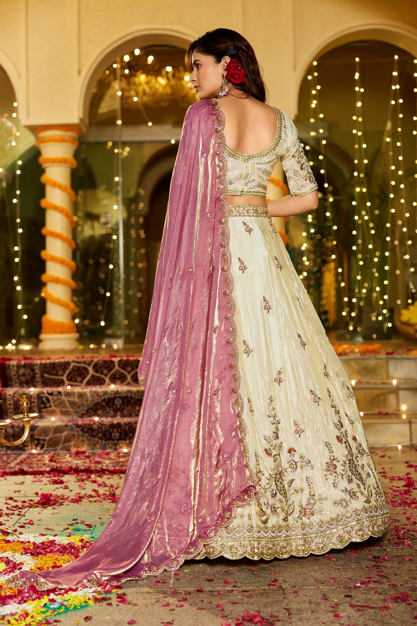 Awesome White pink Lehenga 2442