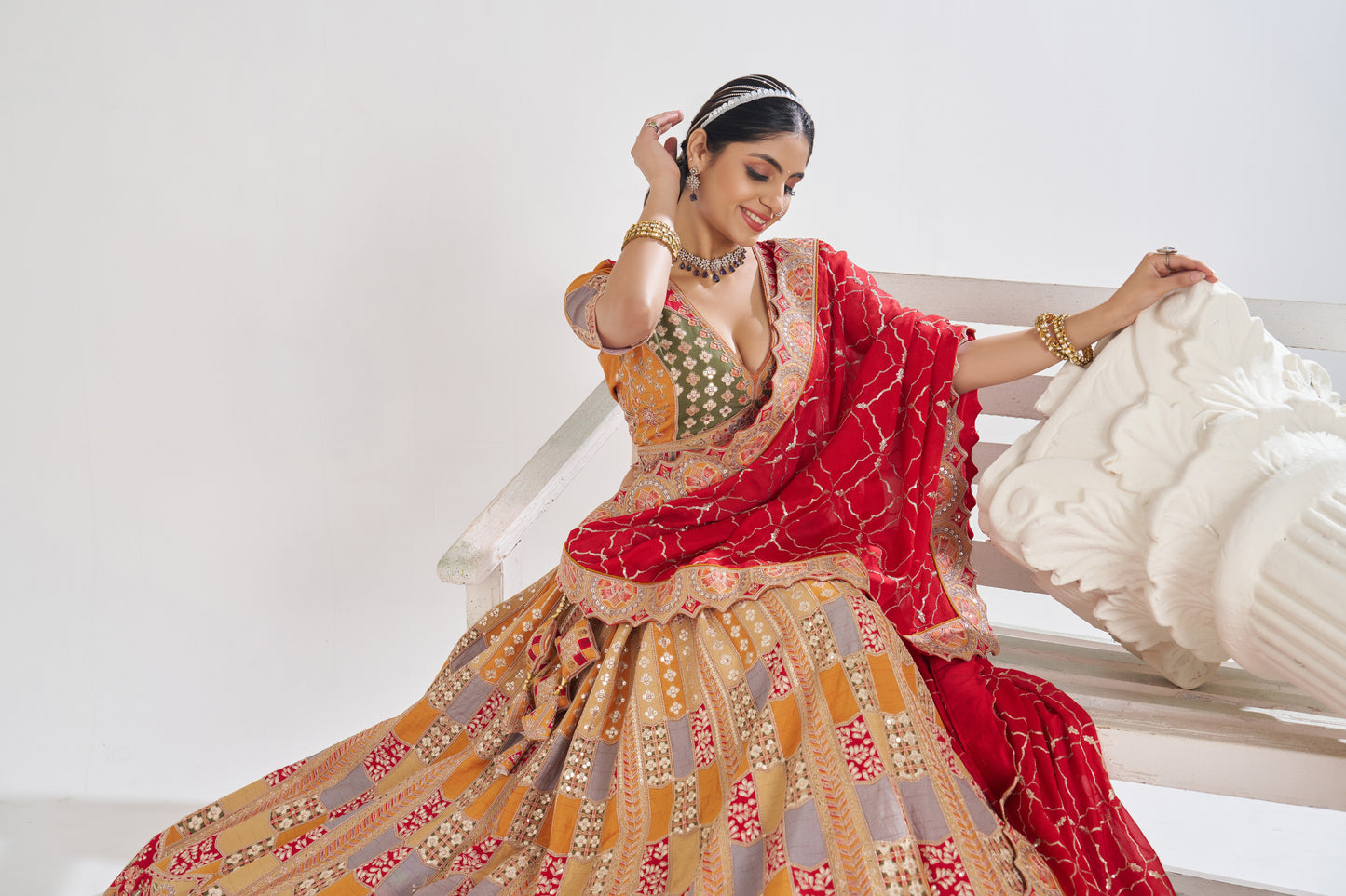Pretty mustard girlish lehenga 128