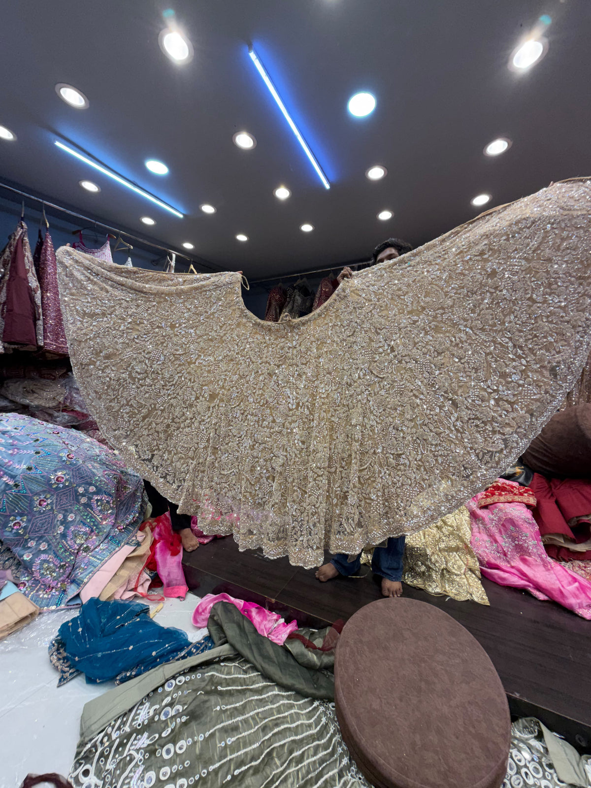 Golden crop top Lehenga