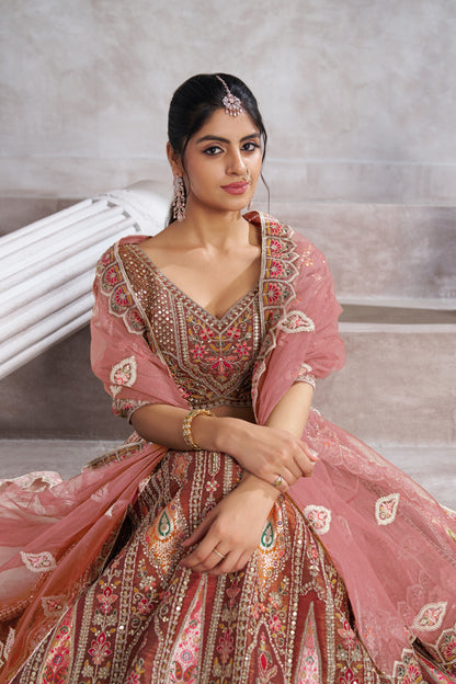 Attractive coffe girlish lehenga 32