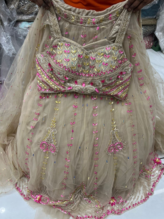 PDP Peach Crop Top Lehenga