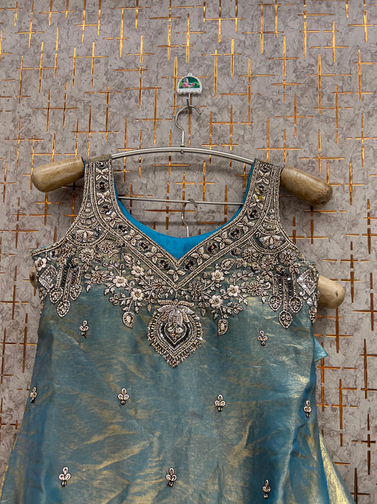 Pink Long Kurti Crop top Lehenga - Shopping World