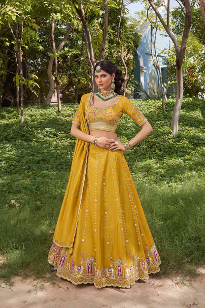White Tissue Fabric Bead Work Lehenga 1139
