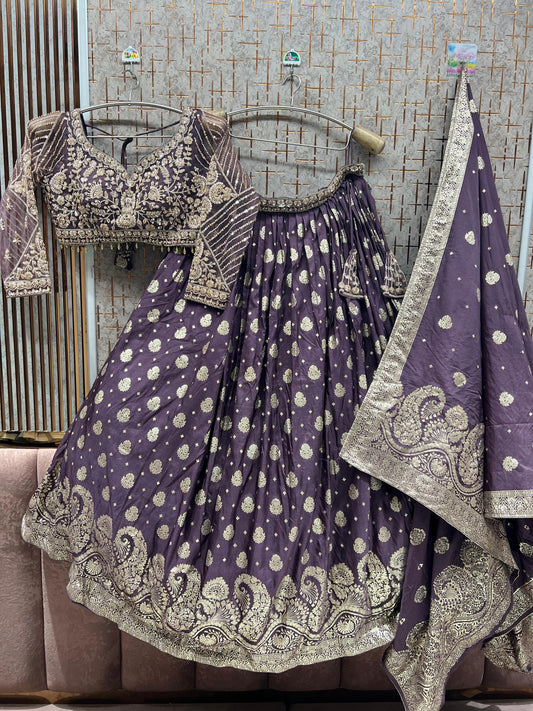 Lavender Crop Top Lehenga