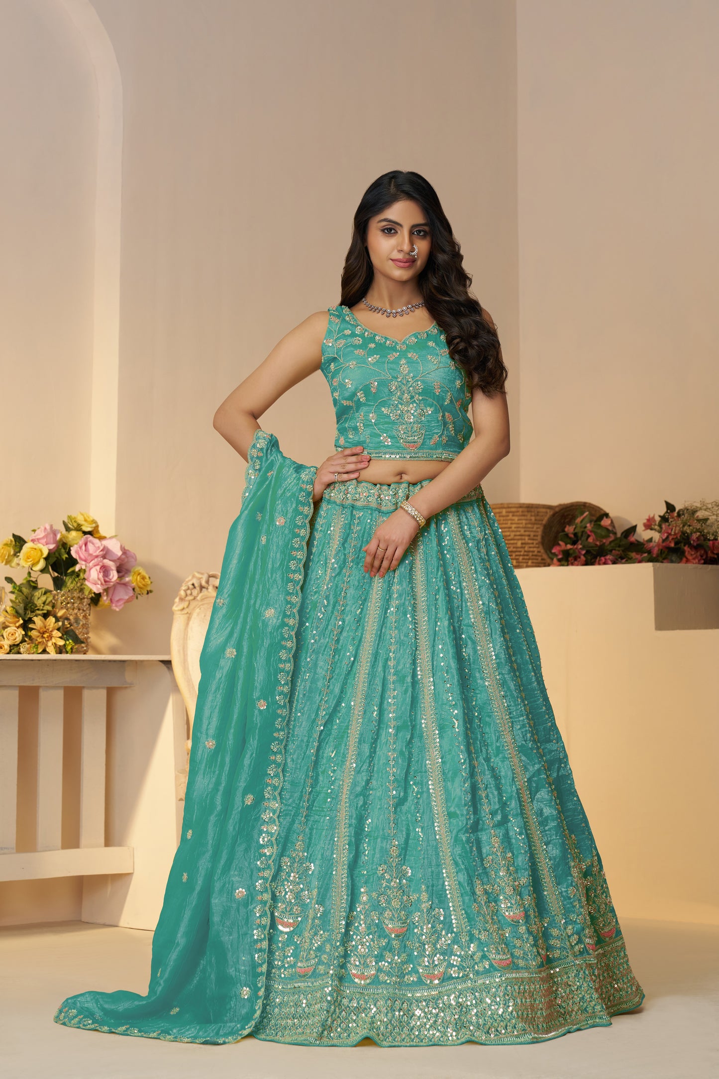 Good looking sky blue lehenga 44
