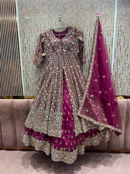 Golden long Dress Farshi Garara Dress Special