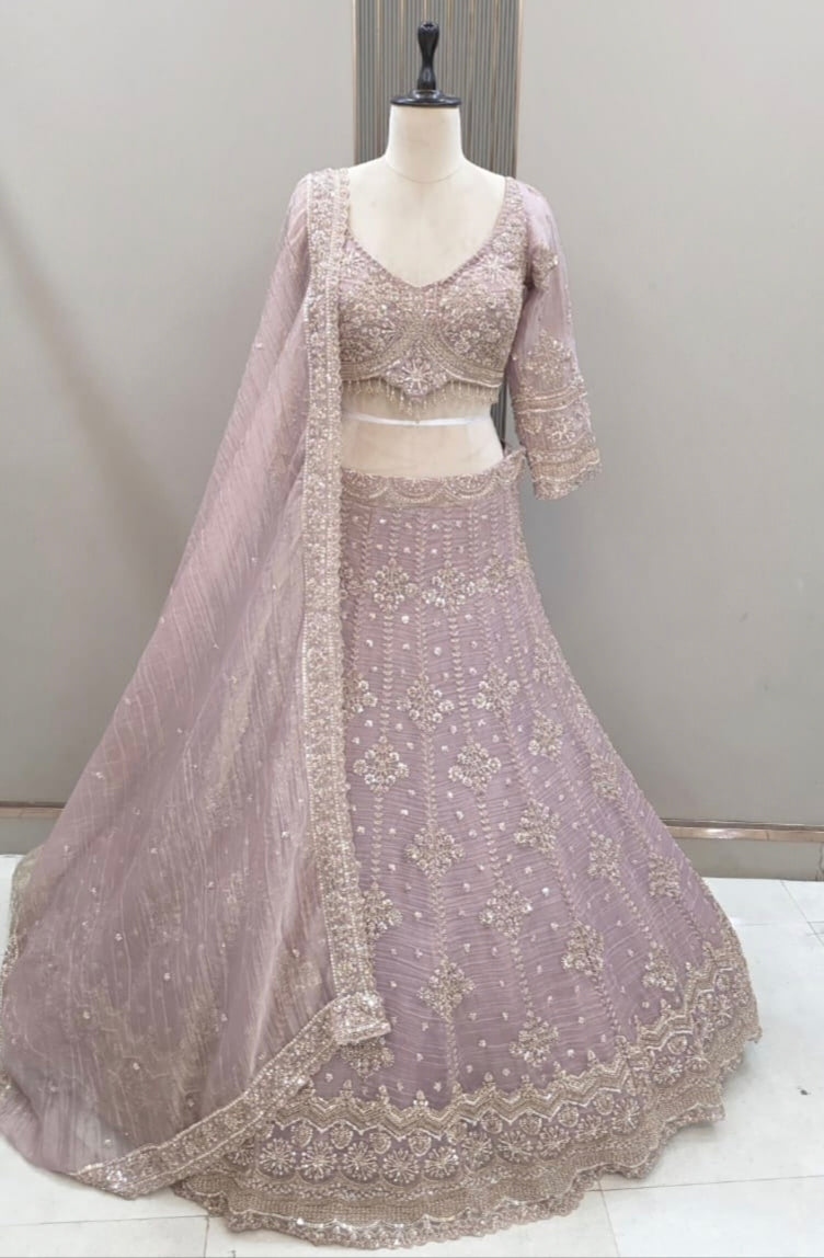 Golden Crop Top Lehenga