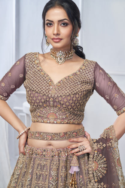 Fabulous light onion peacock lehenga