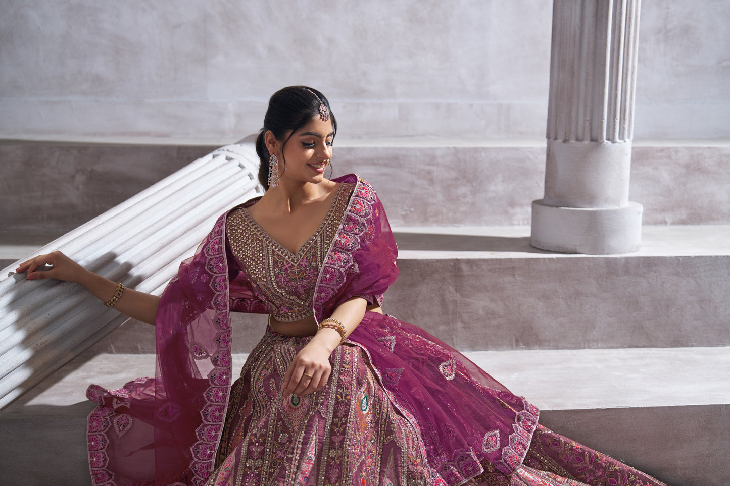 Pleasing purple girlish lehenga 32