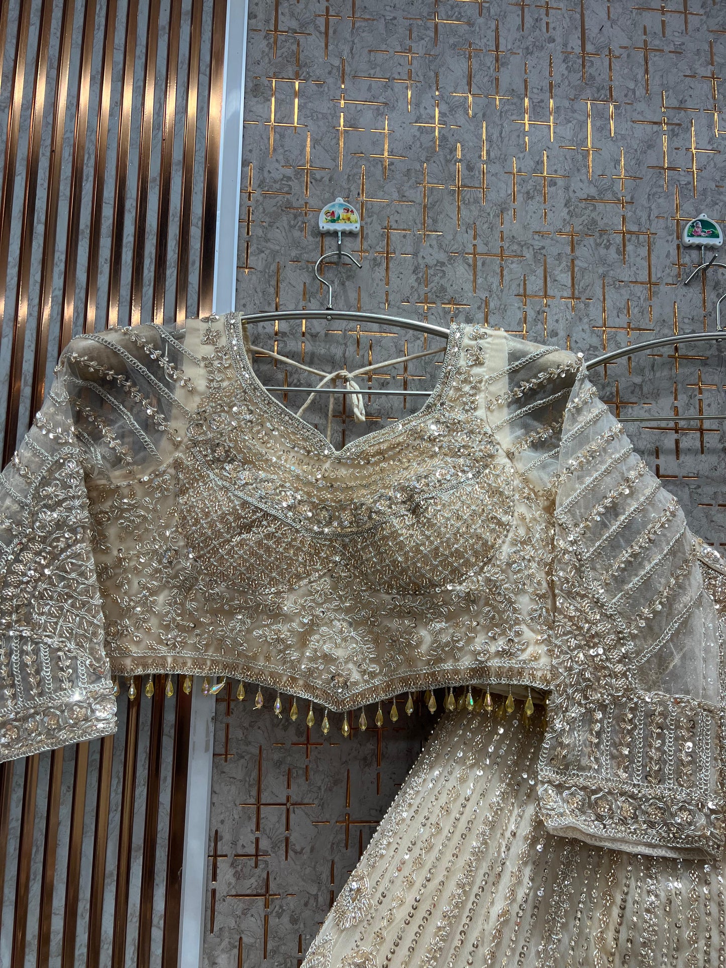 Majestic green crop top Lehenga