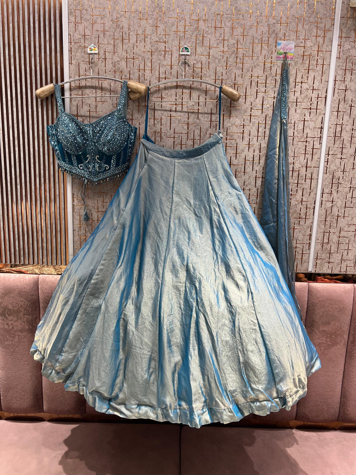 Baby Pink Crop Top Lehenga